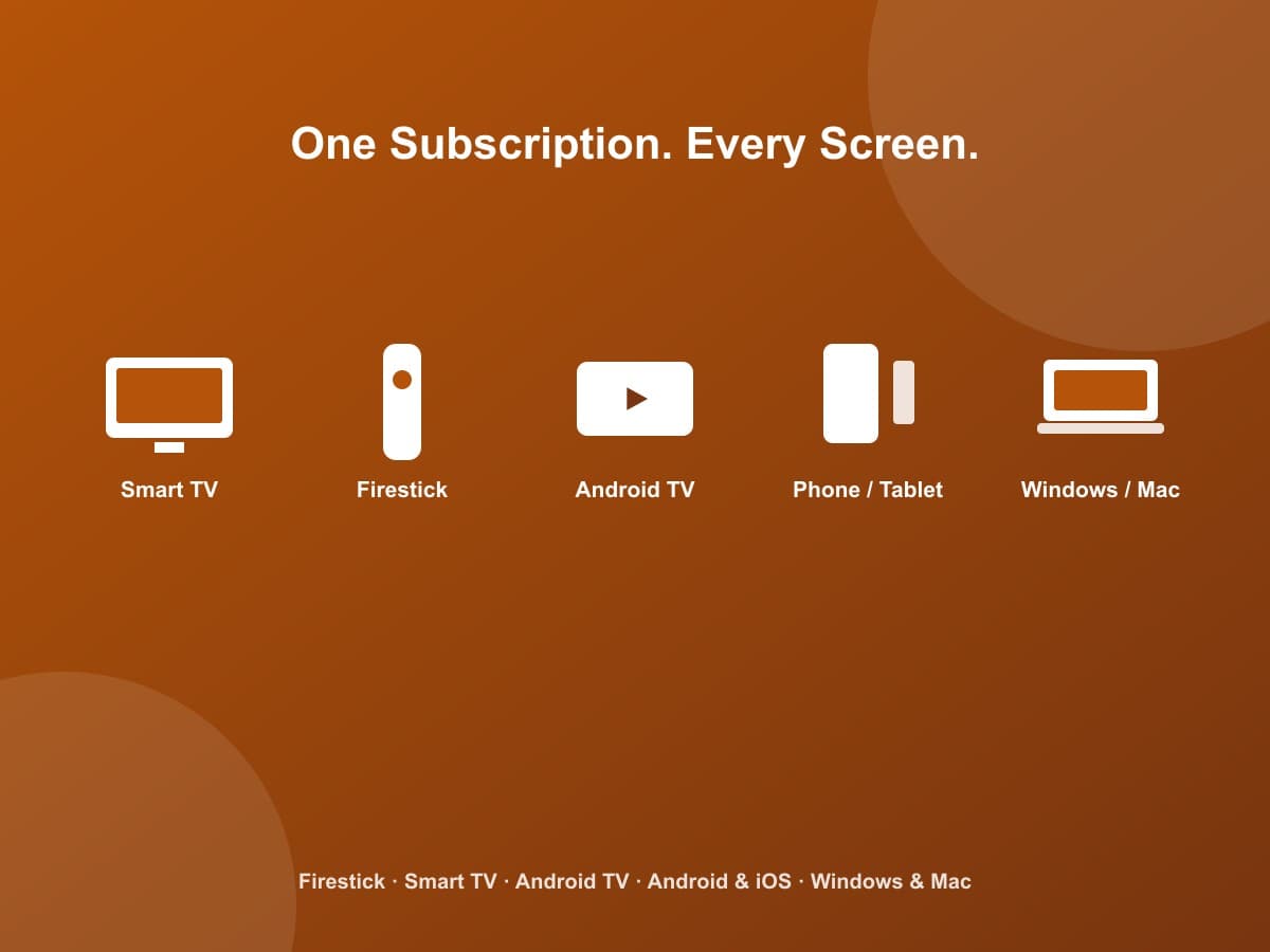 Televo IPTV UK device compatibility: Smart TV, Firestick, Android TV, phone, tablet, Windows and Mac